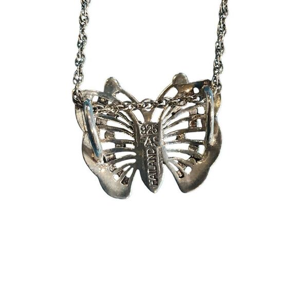 FAS SS Marcasite Butterfly Necklace - Picture 3 of 13